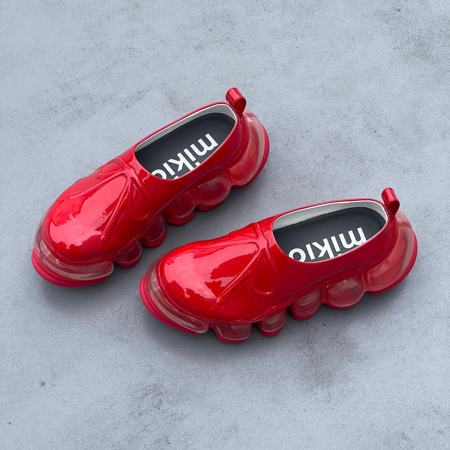 NEW JEWELRY EMBOSS SABO / RED / リボンシューズ