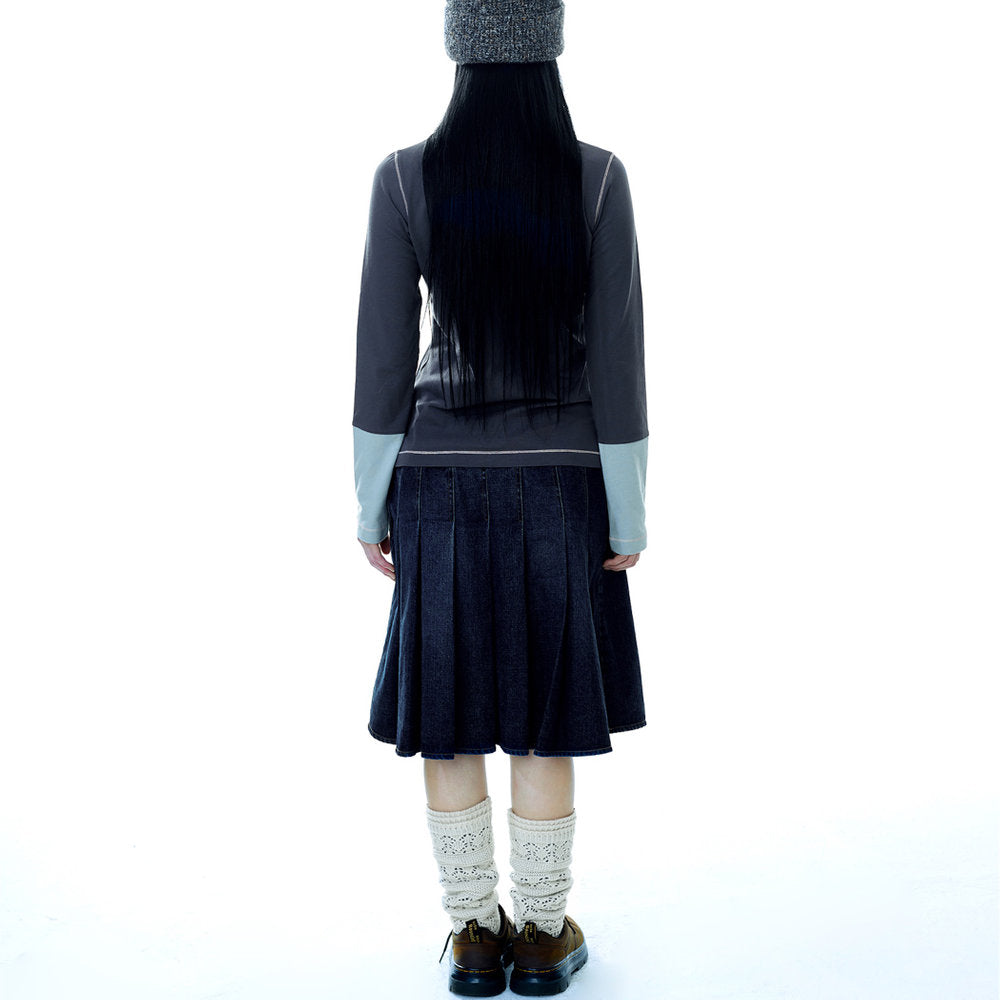 BLUSH LONGSLEEVES / CHARCOAL / グラフィックプリントロングスリーブTシャツ