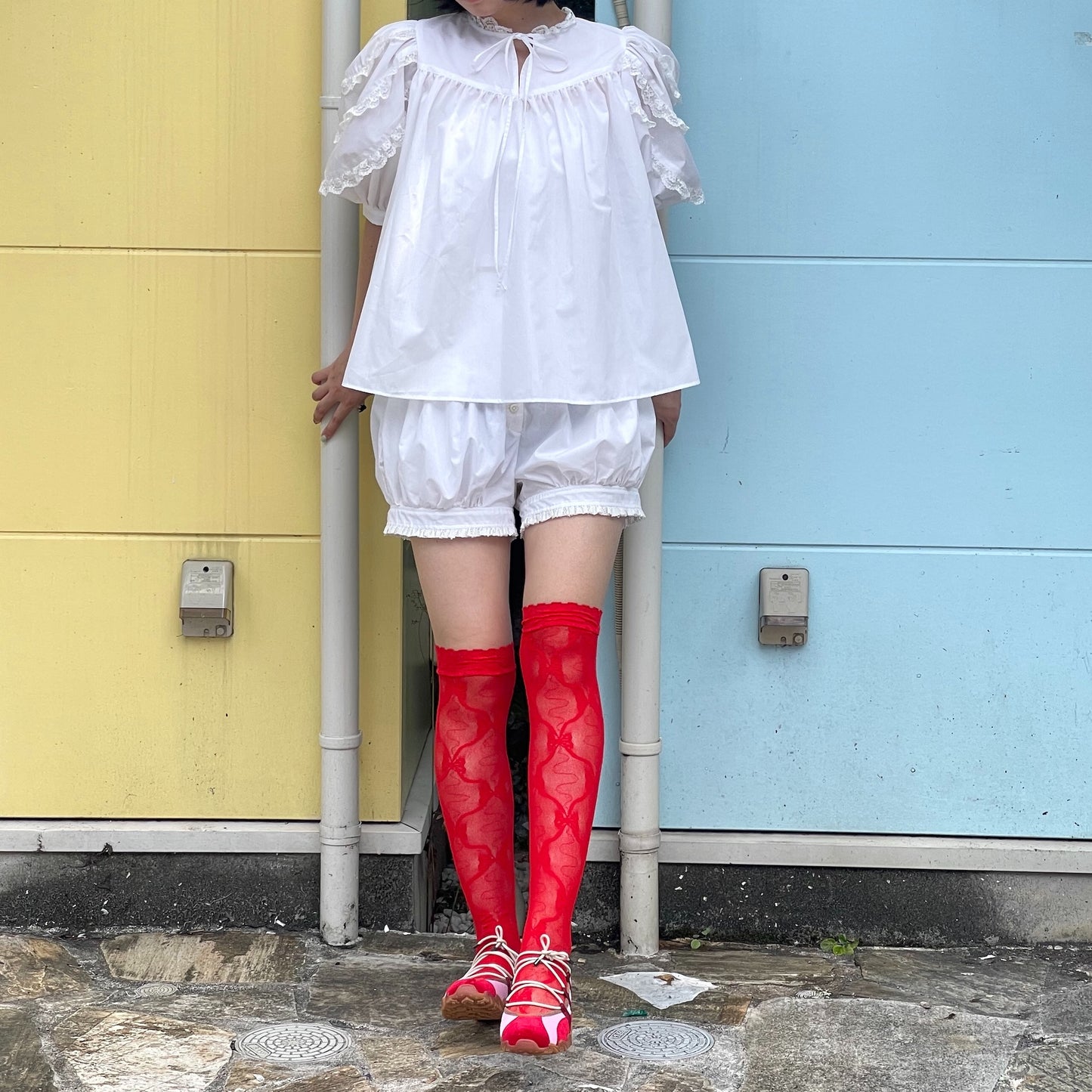 Turn / Red x Pink / yushokobayashiシューズ