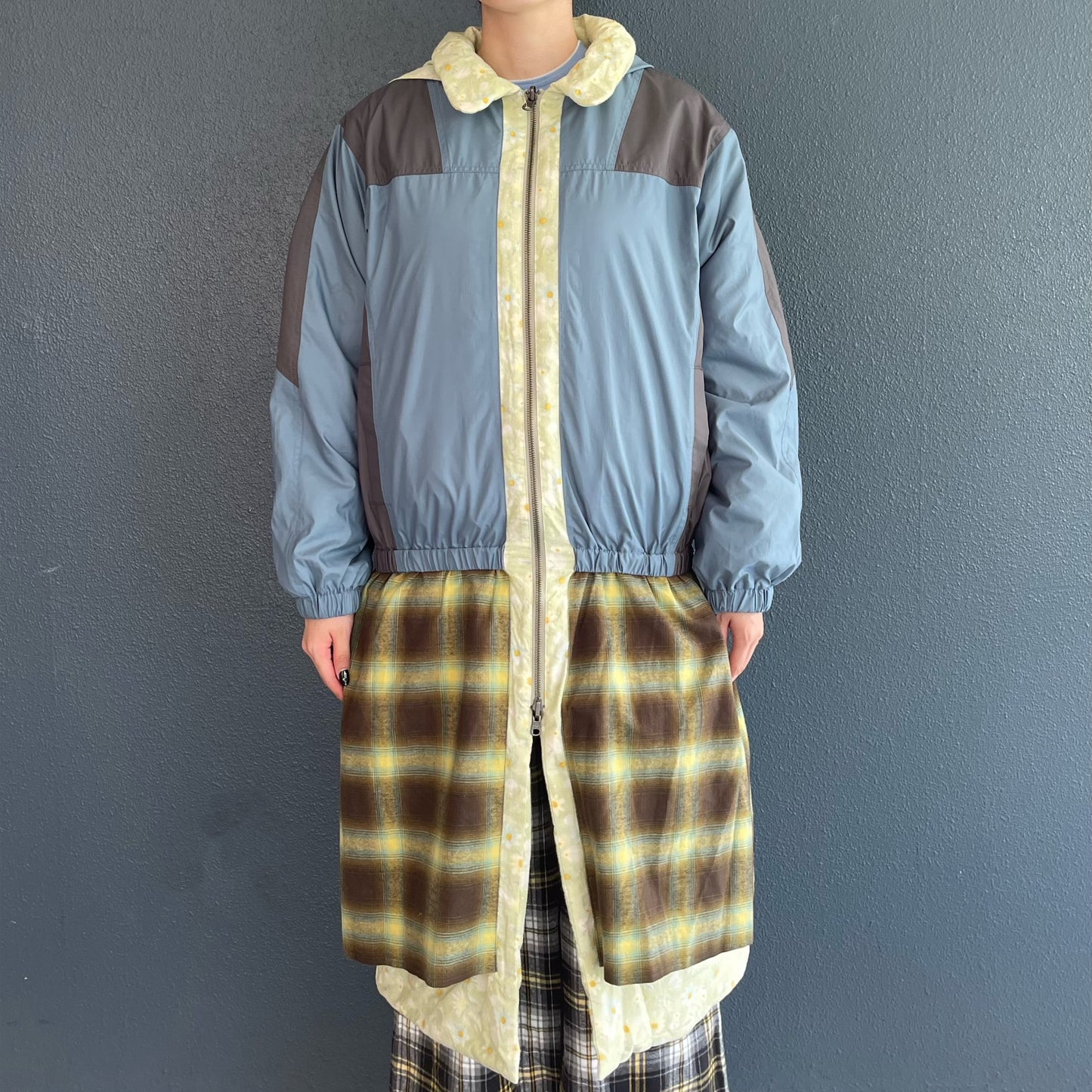 ALL IN ONE GIRL / GREEN GRAY / リバーシブルロングコート