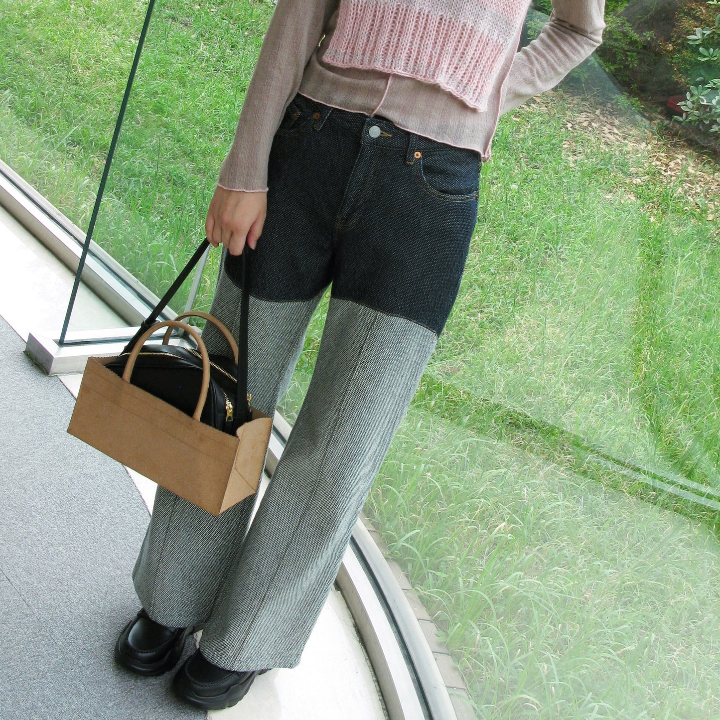 WAVE PANELLED PANTS / INDIGO / ウェーブパネルパンツ