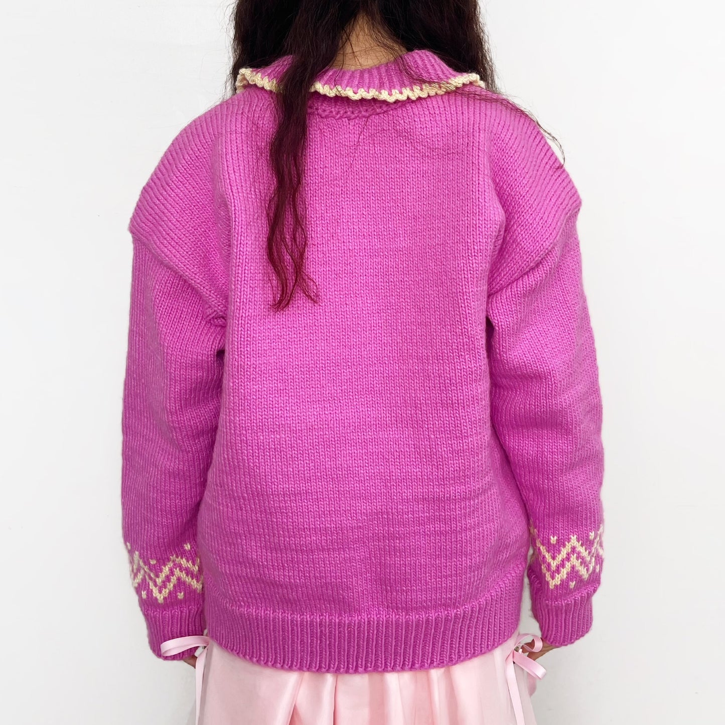 Puppies knitted jacket / Pink / パピーニットジャケット