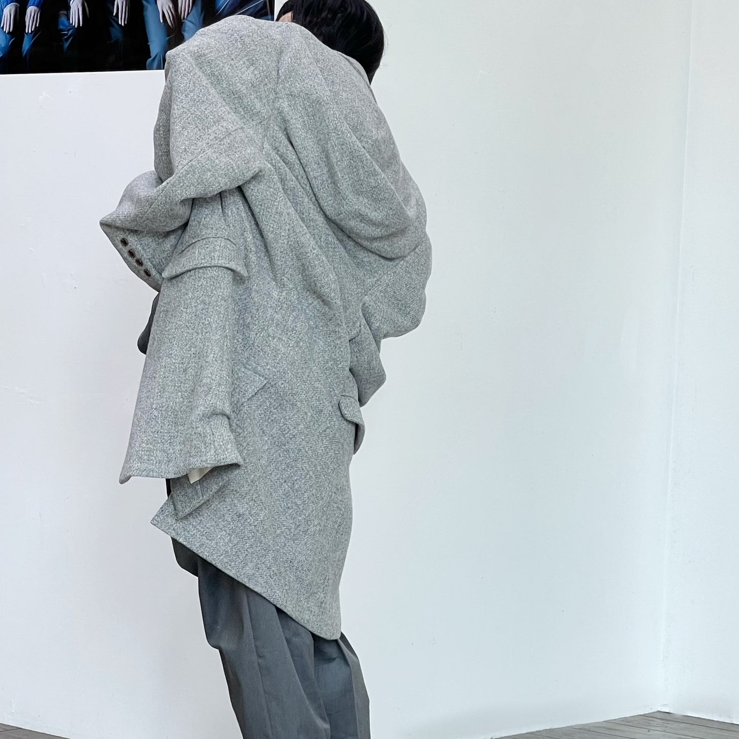 drape jacket / gray / しわジャケット