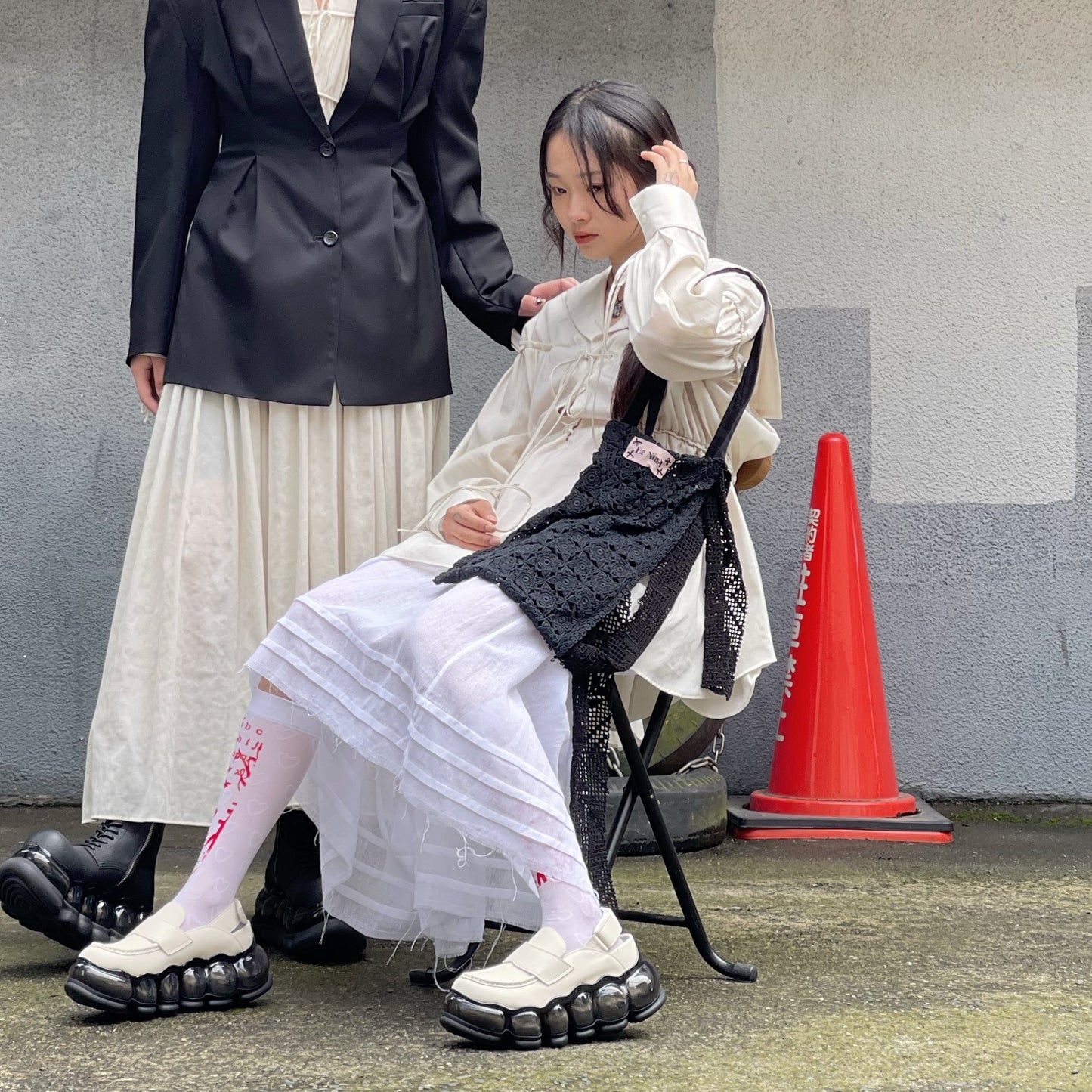 Courtney long cotton skirt / pink / コットンロングスカート