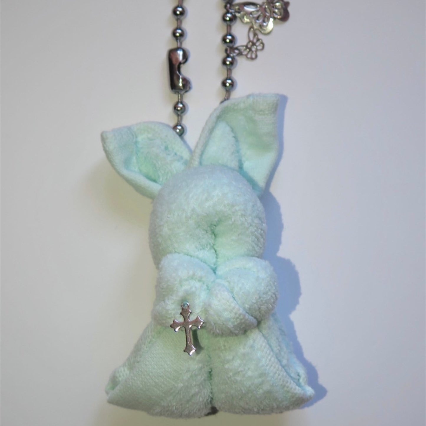 【SHEEP SOUVENIR】towel creature key chain / rabbit / pale green / タオルキーチェーン