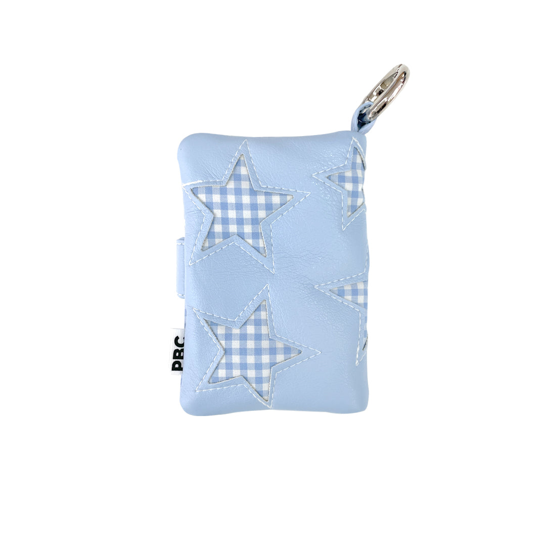 Lucky Card Book / gingham stars×baby blue / カードケース