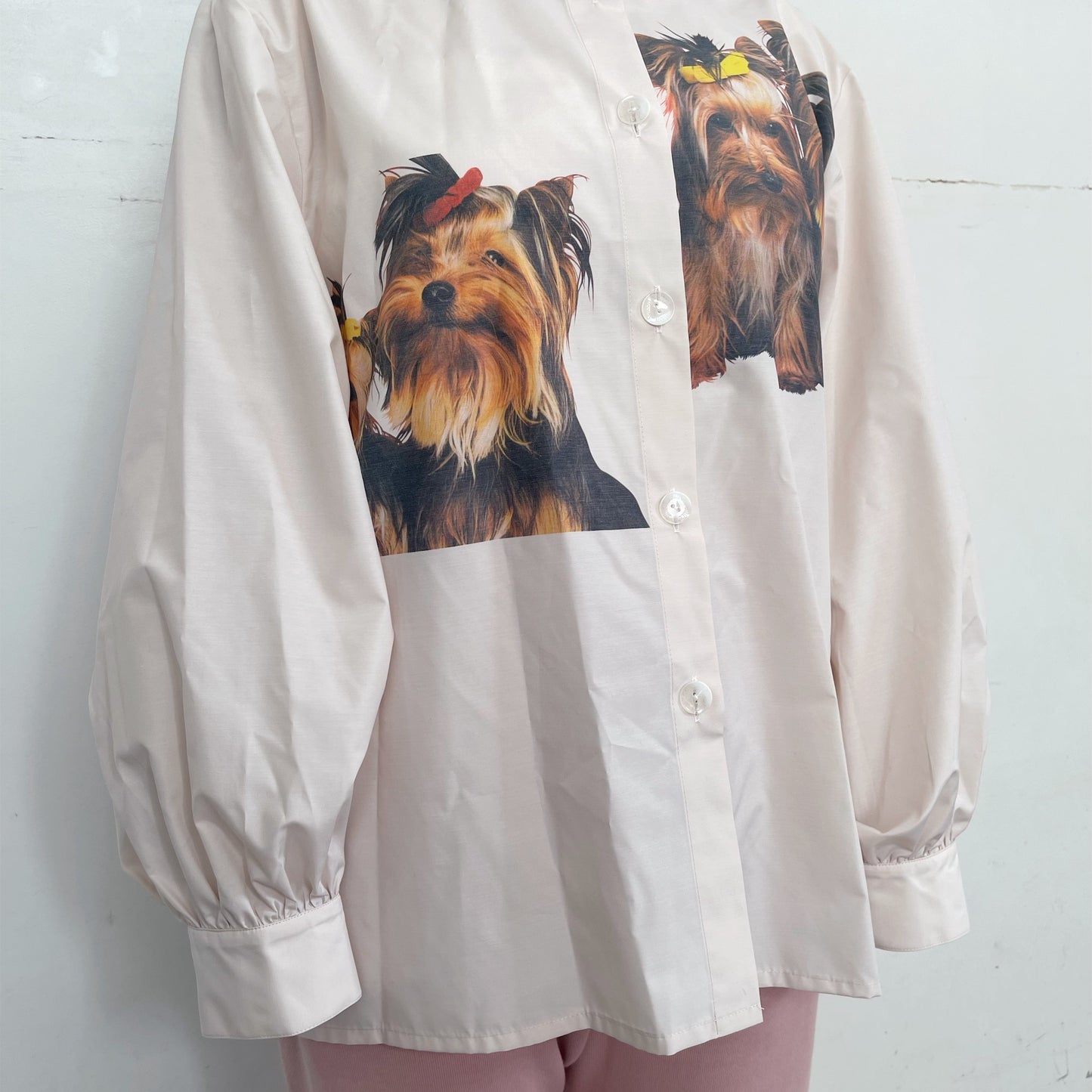 Dead stock love dogs / PINK / ドッグプリントシャツ