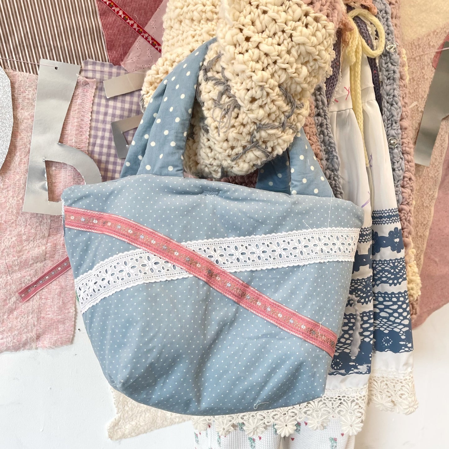 Winter tote bag / Puff Skyblue / ウィンタートートバッグ