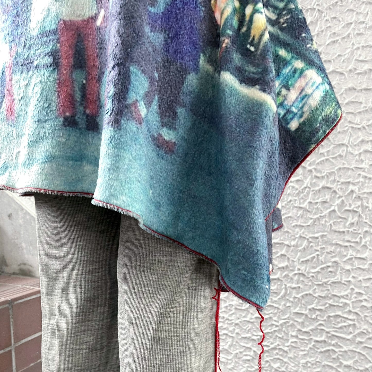 print fur pants with skirt / snow / プリントファー スカート付きパンツ