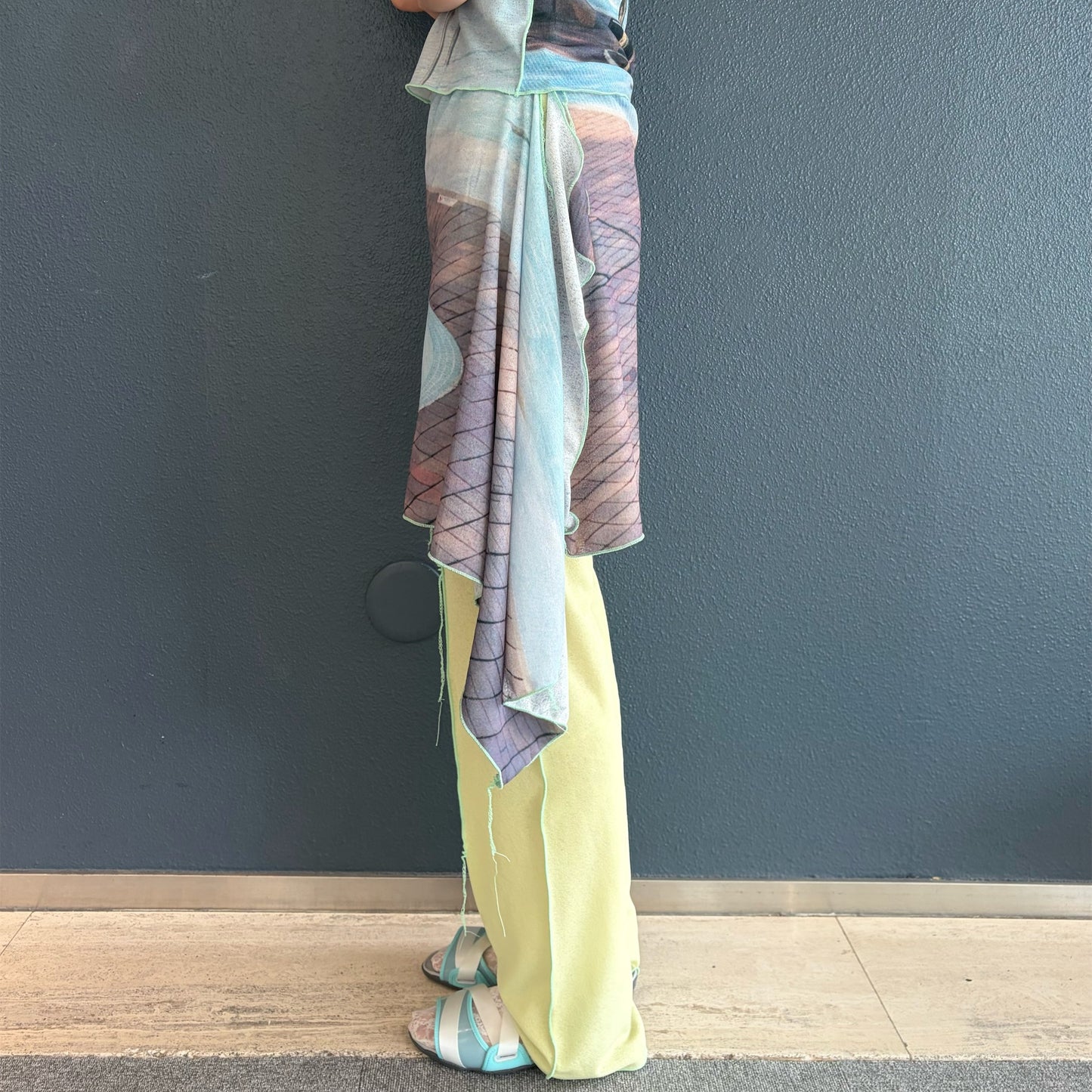 easy pants with skirt / pool / スカート付きイージーパンツ
