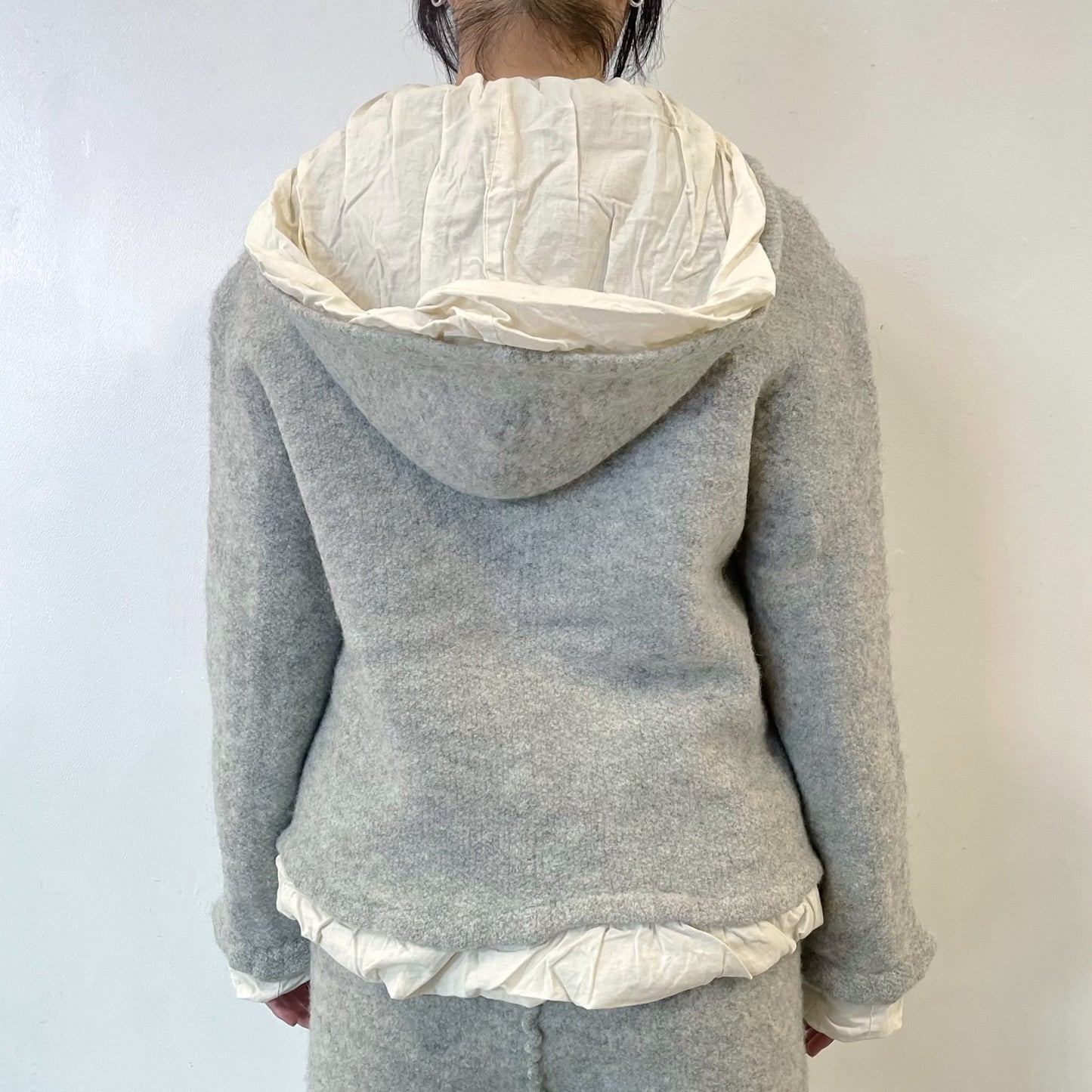 fulling hoody / gray / 縮絨ニットフーディー