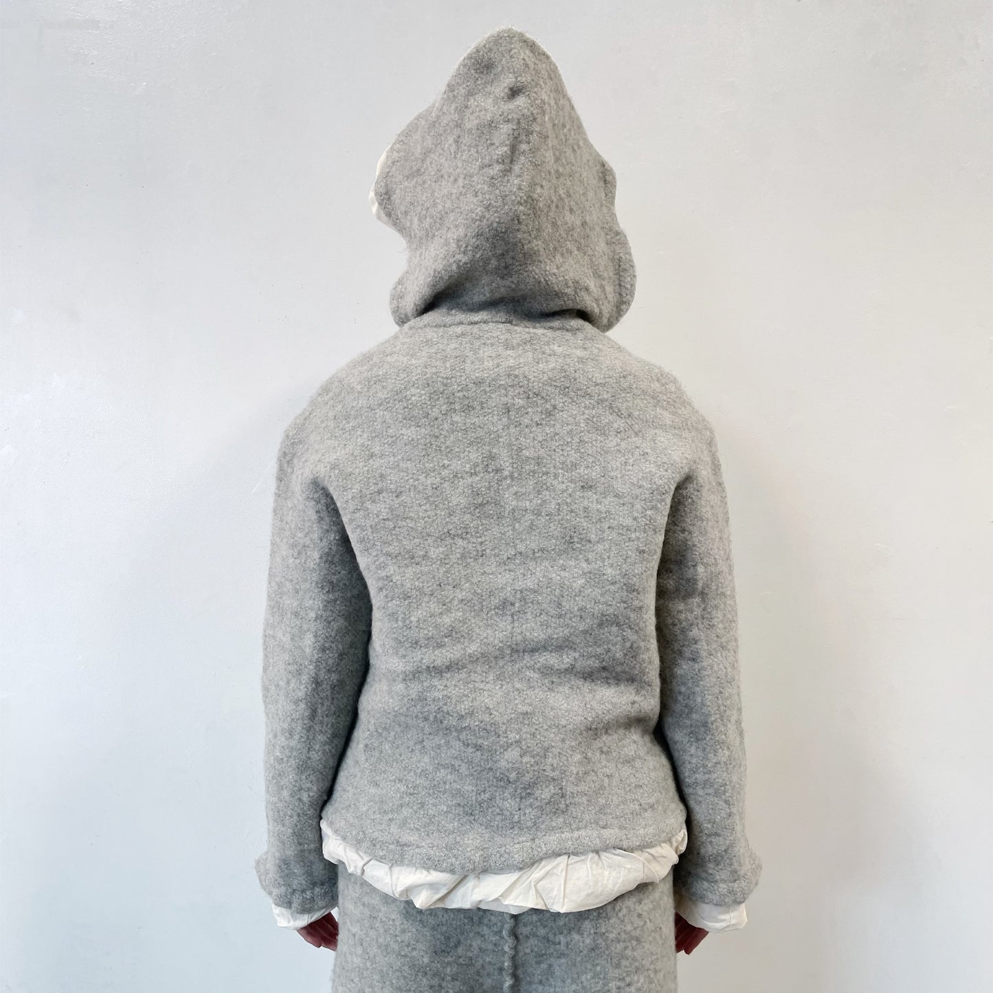 fulling hoody / gray / 縮絨ニットフーディー