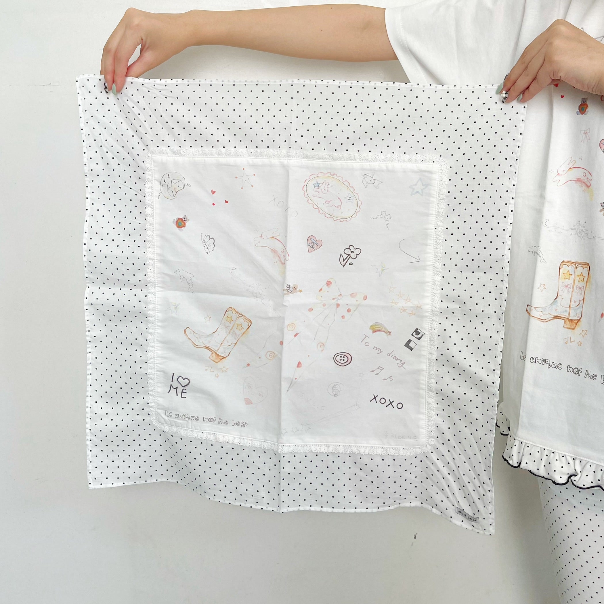 スカーフ [JOLIE LAIDE] Tilda head scarf JOLIE LAIDE] Tilda drawing head scarf 正規品 韓国ブランド