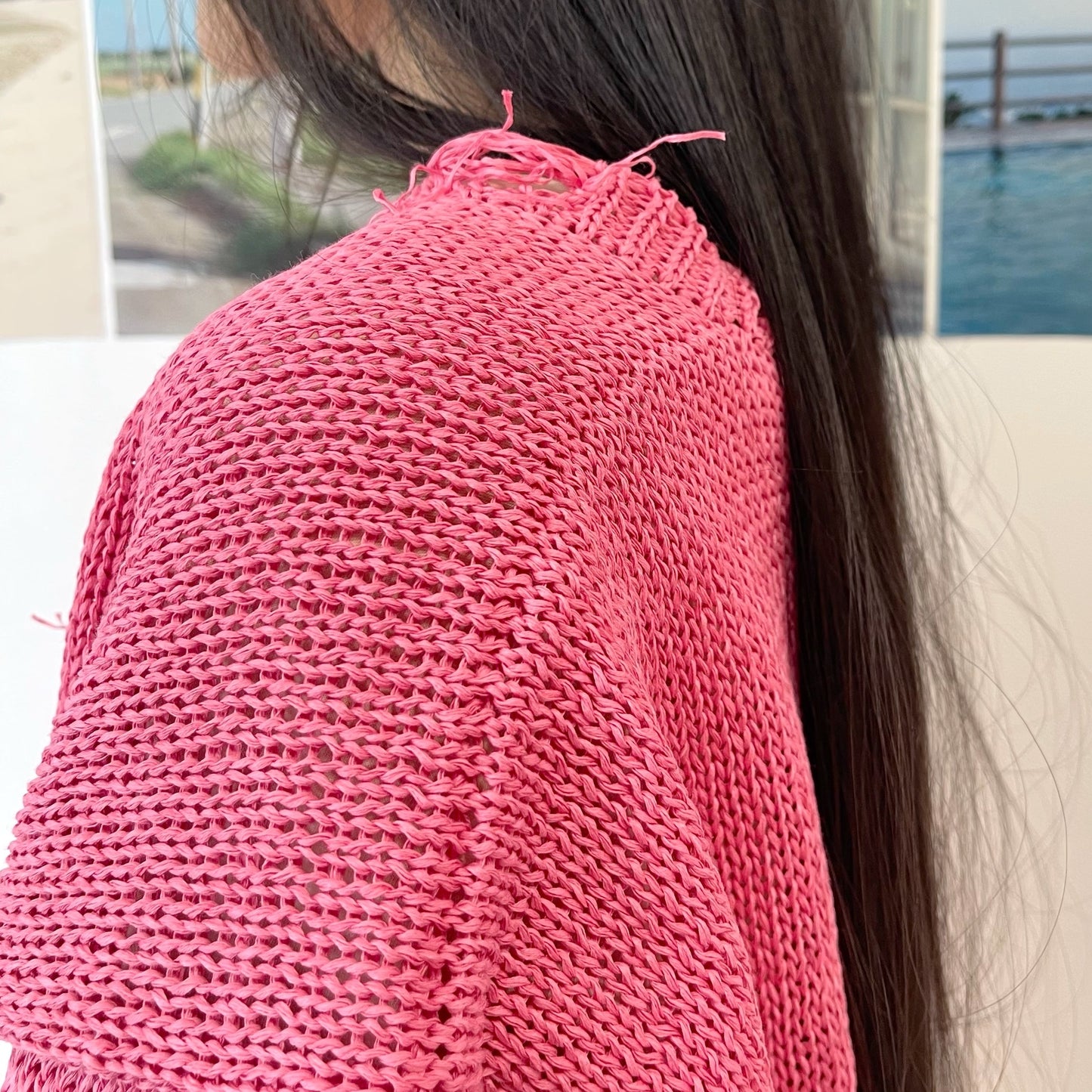 【SHEEP別注】Grunge airy knit cardigan / PINK / ニットカーディガン