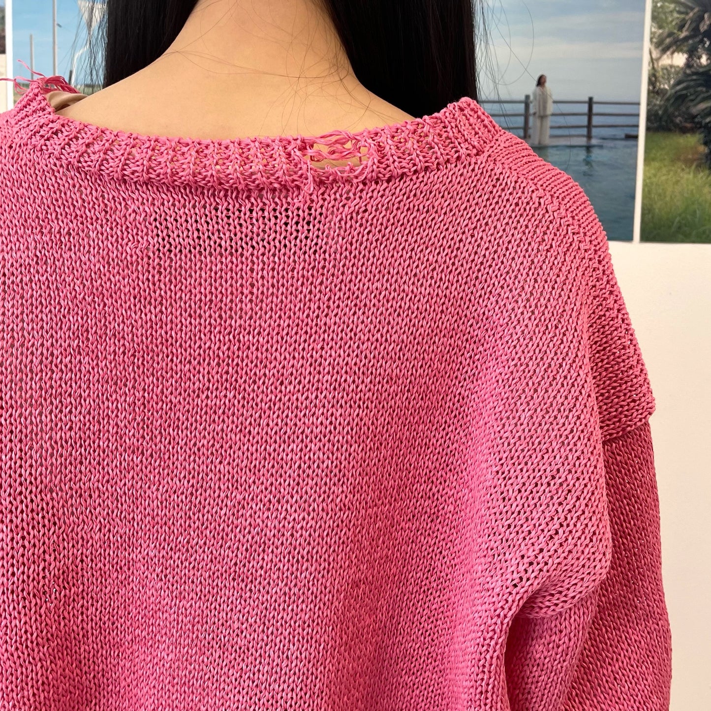 【SHEEP別注】Grunge airy knit cardigan / PINK / ニットカーディガン