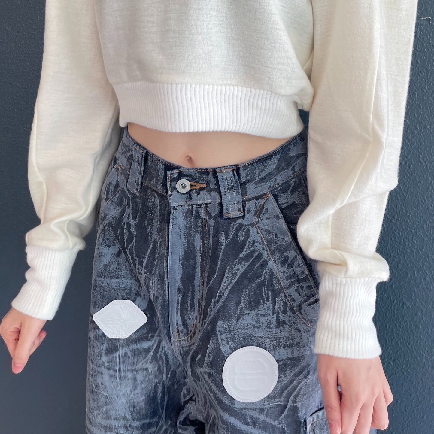 sailor top / off white / ハーフジップセーラートップ