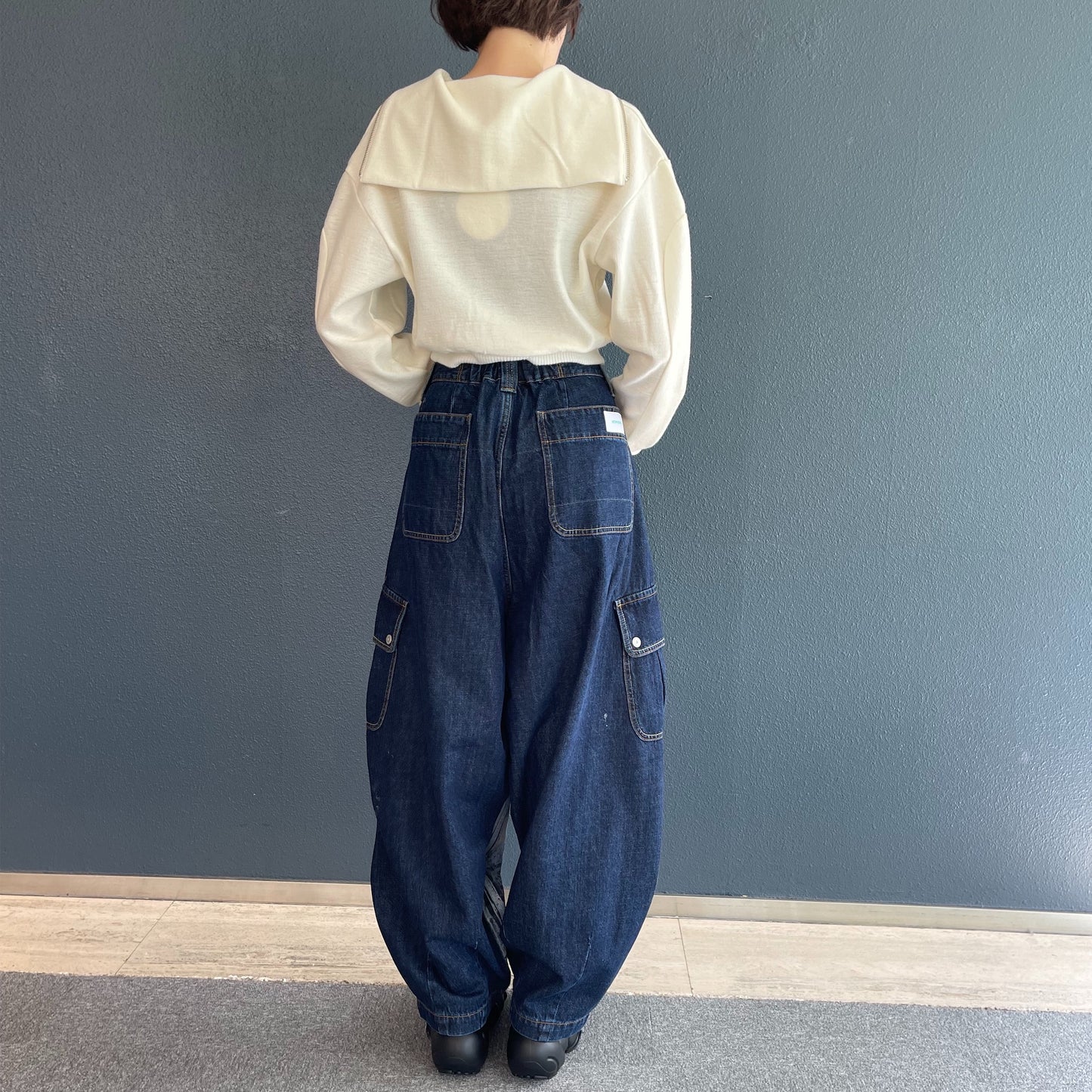 sailor top / off white / ハーフジップセーラートップ