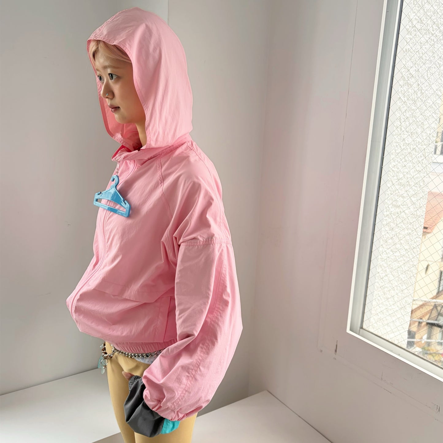 DOUBLE SLEEVE TRACK JACKET / POWDER PINK / ダブルスリーブトラックジャケット