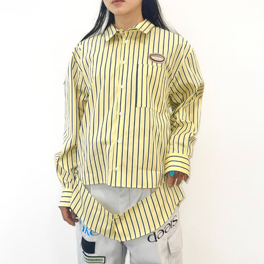 LAYERED SHIRT / YELLOW / ストライプレイヤードシャツ
