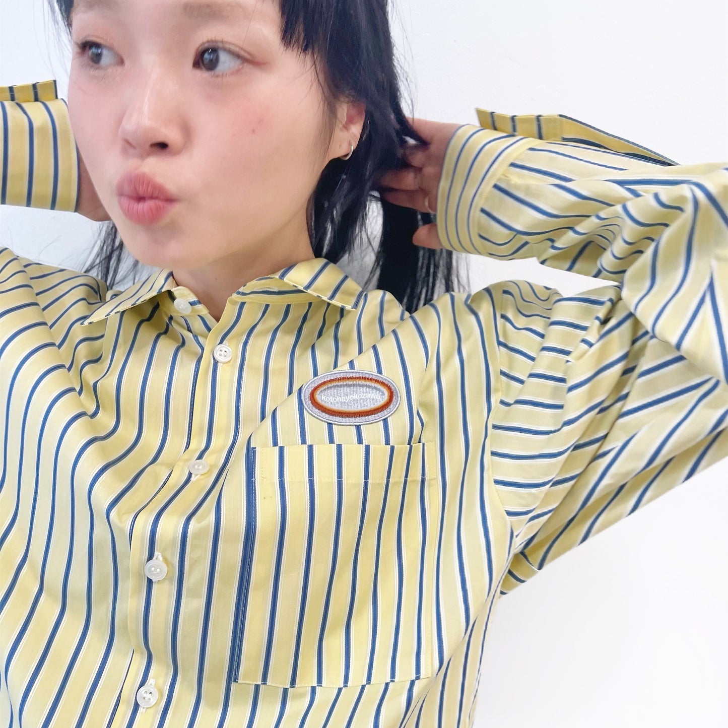 LAYERED SHIRT / YELLOW / ストライプレイヤードシャツ