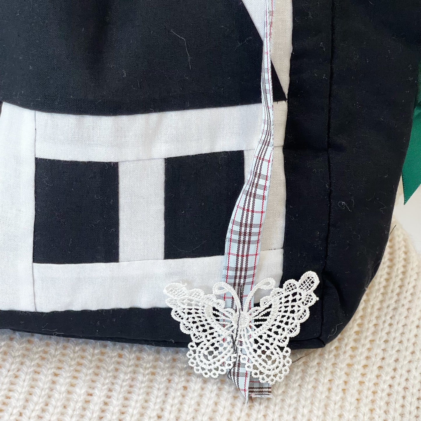 Patch work Bag+ / Black / パッチワークトートバッグ