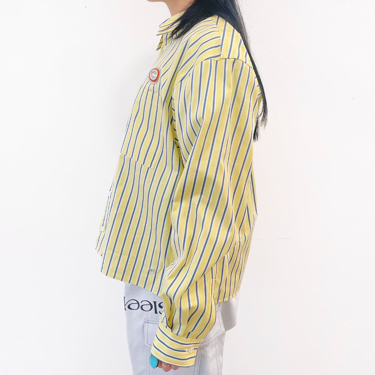 LAYERED SHIRT / YELLOW / ストライプレイヤードシャツ