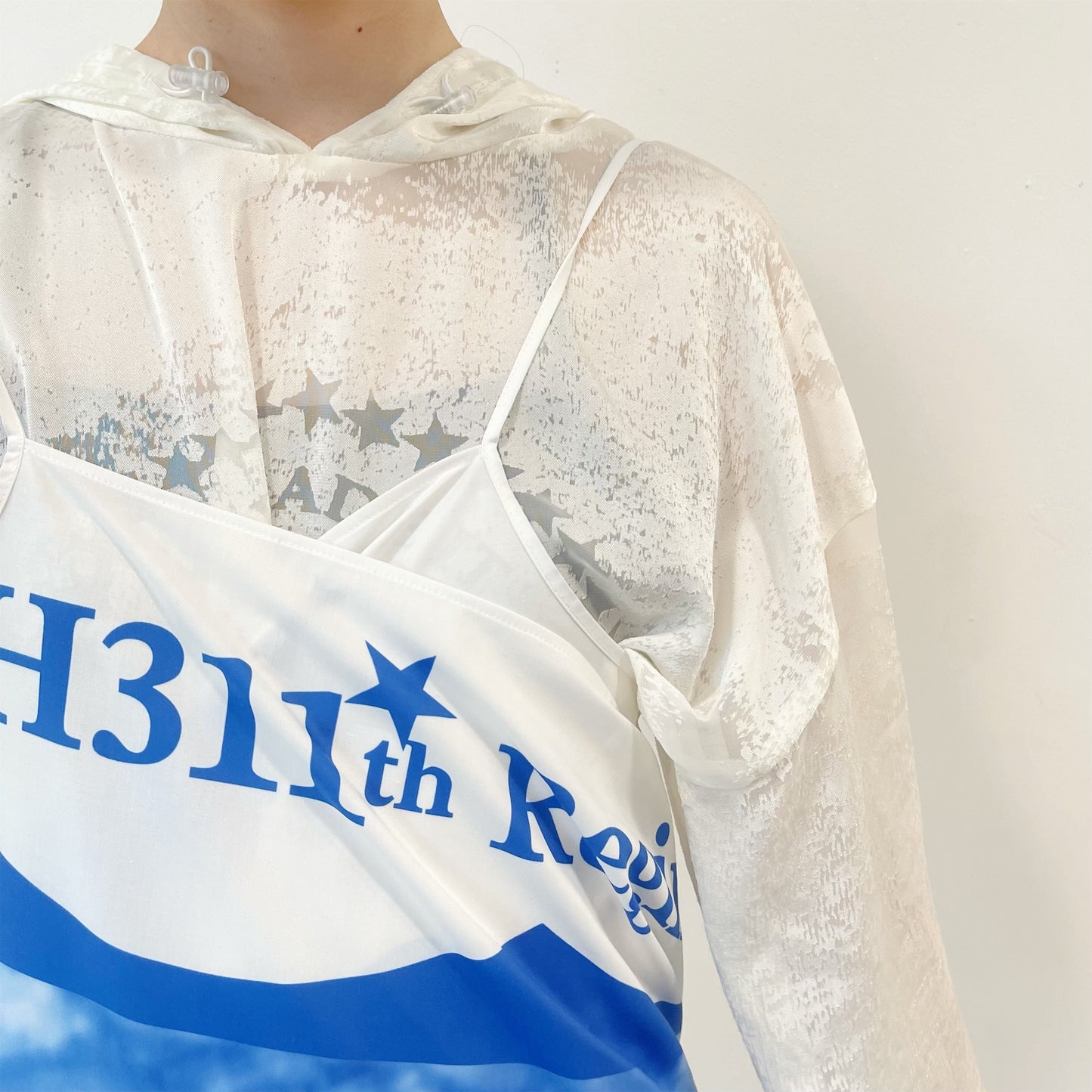 Banner Dress / White / グラフィックワンピース