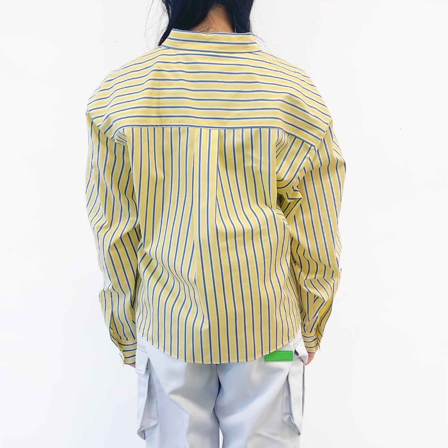 LAYERED SHIRT / YELLOW / ストライプレイヤードシャツ