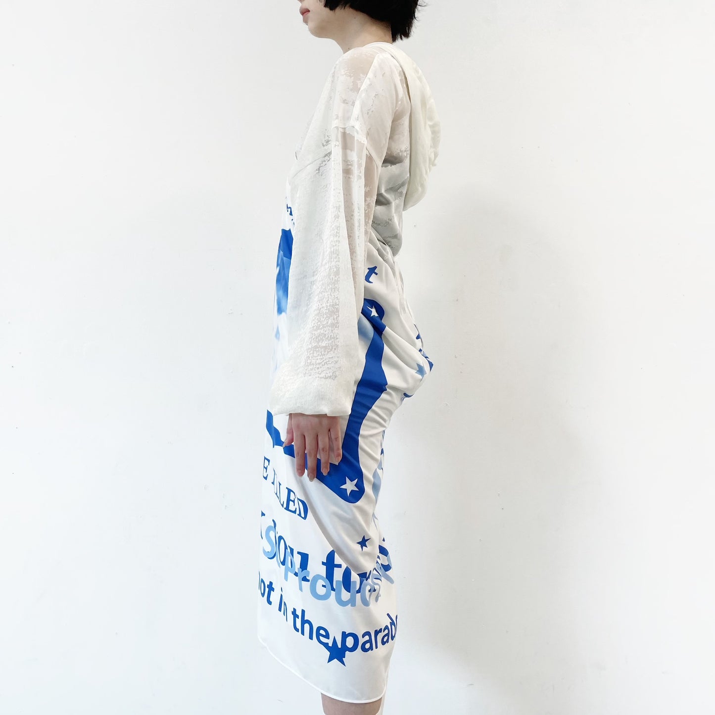 Banner Dress / White / グラフィックワンピース