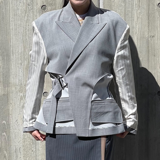 undressed Jacket / light gray / ベルトジャケット