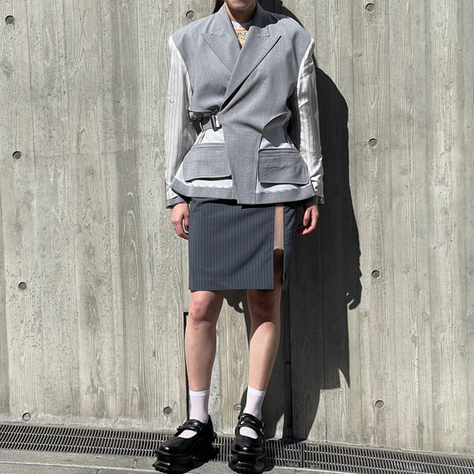 undressed Jacket / light gray / ベルトジャケット