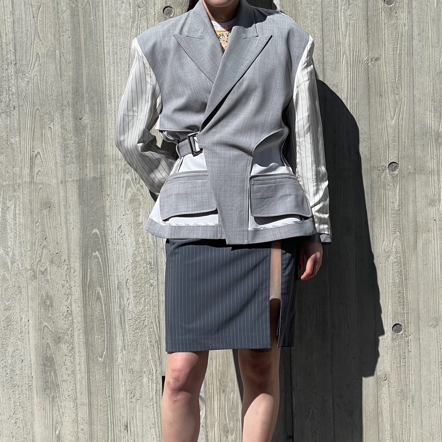 undressed Jacket / light gray / ベルトジャケット