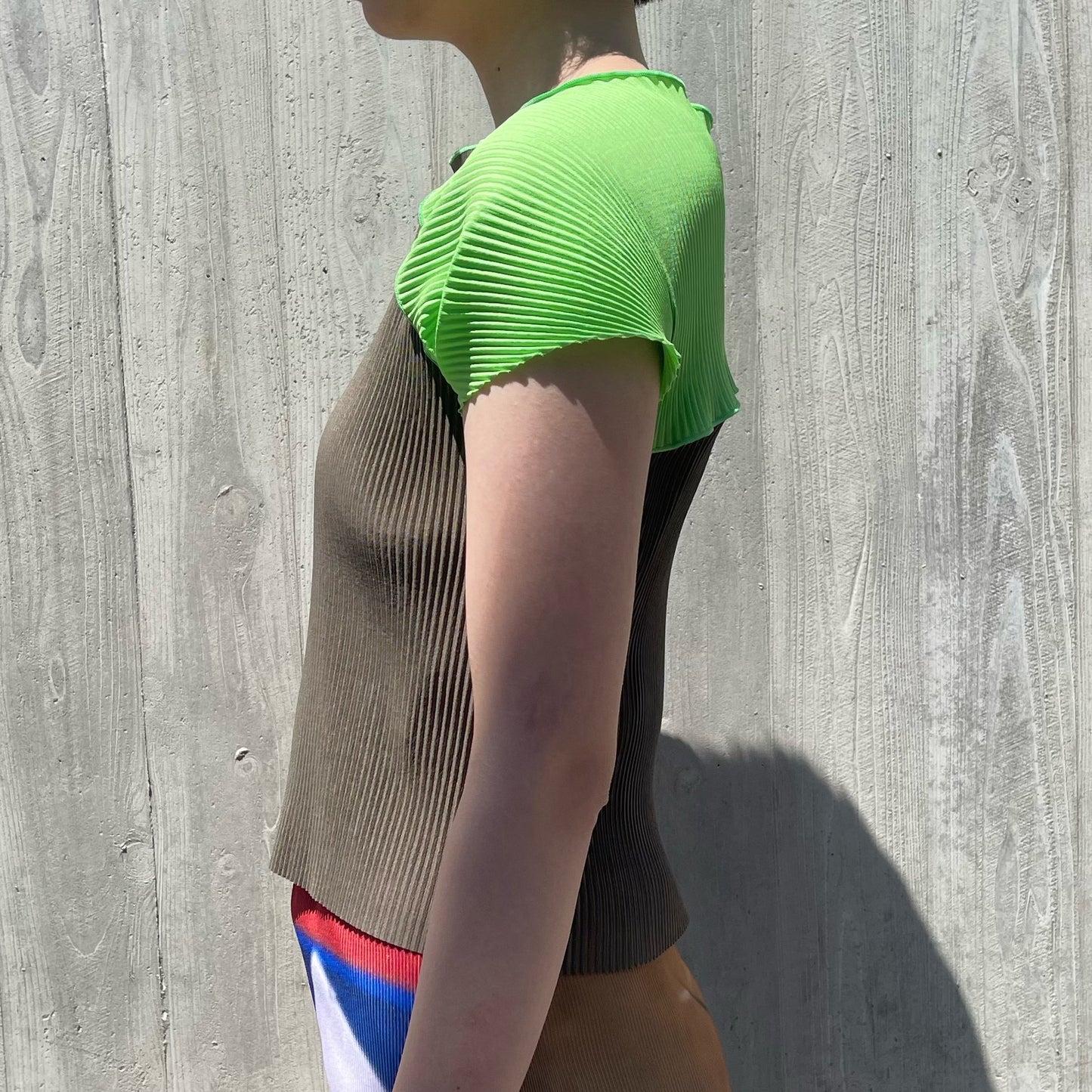 RAGLAN TINY TOP / GREEN / プリーツラグラントップ