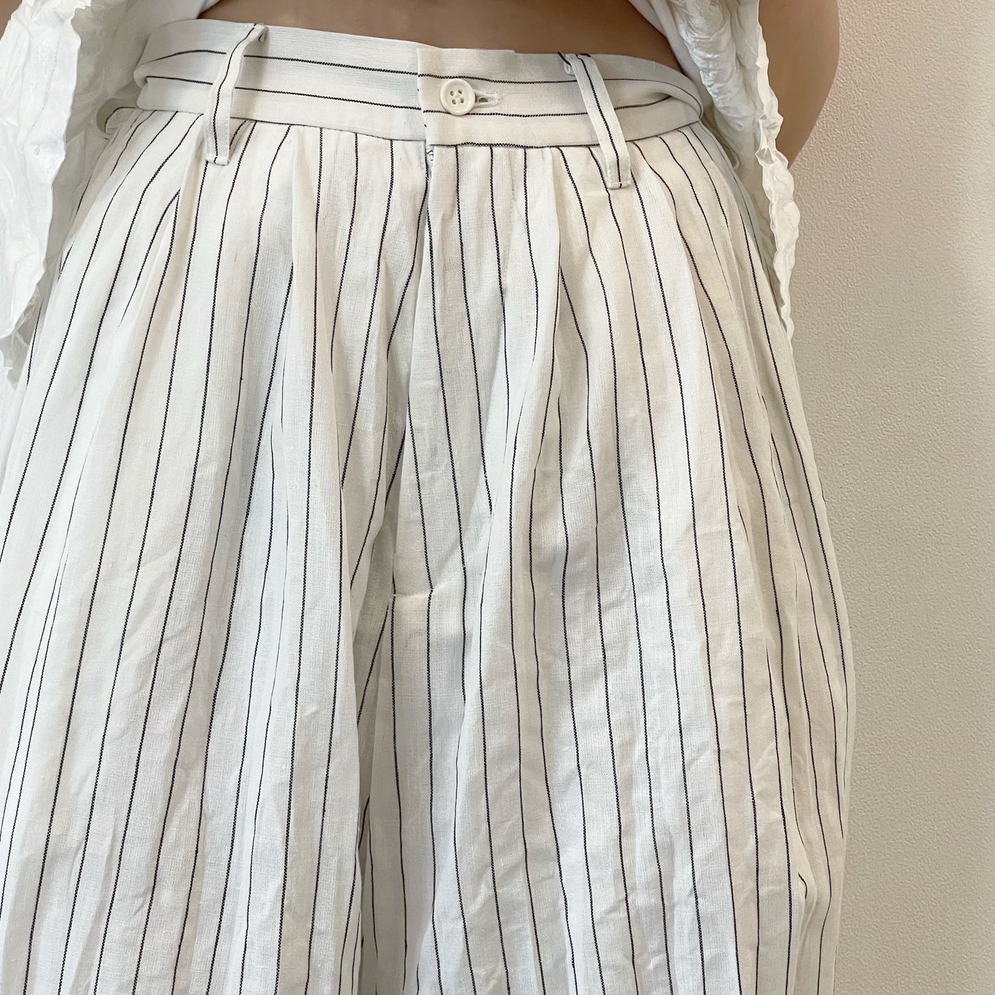 fulled pants / stripe / ウォッシュ加工パンツ