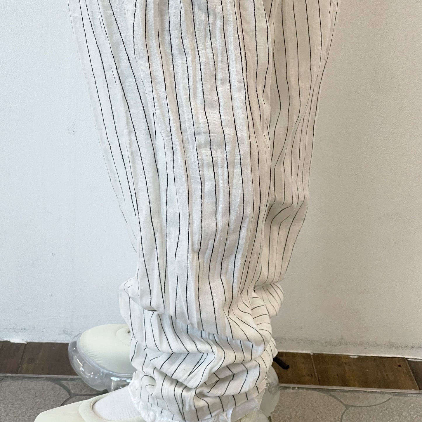 fulled pants / stripe / ウォッシュ加工パンツ