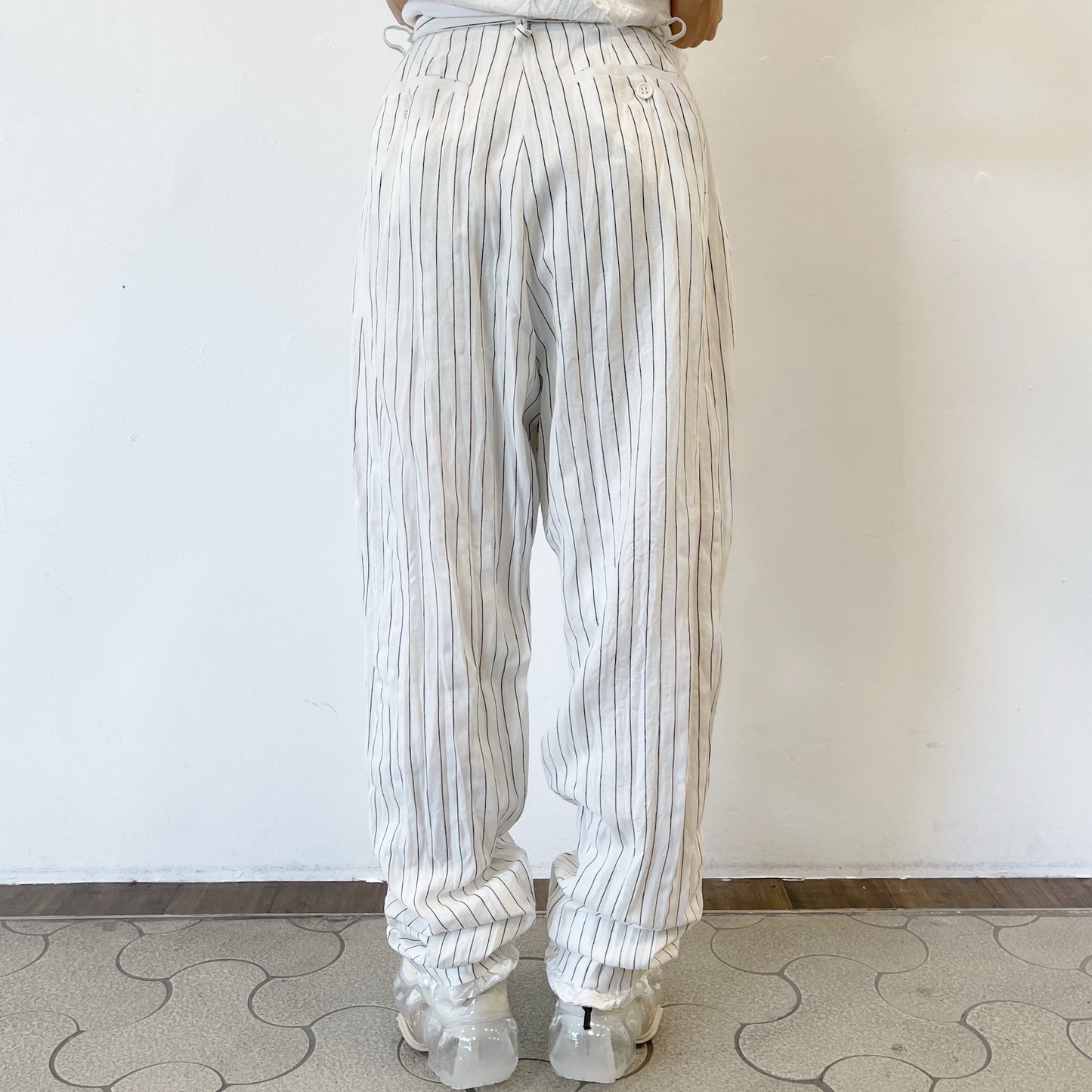 fulled pants / stripe / ウォッシュ加工パンツ