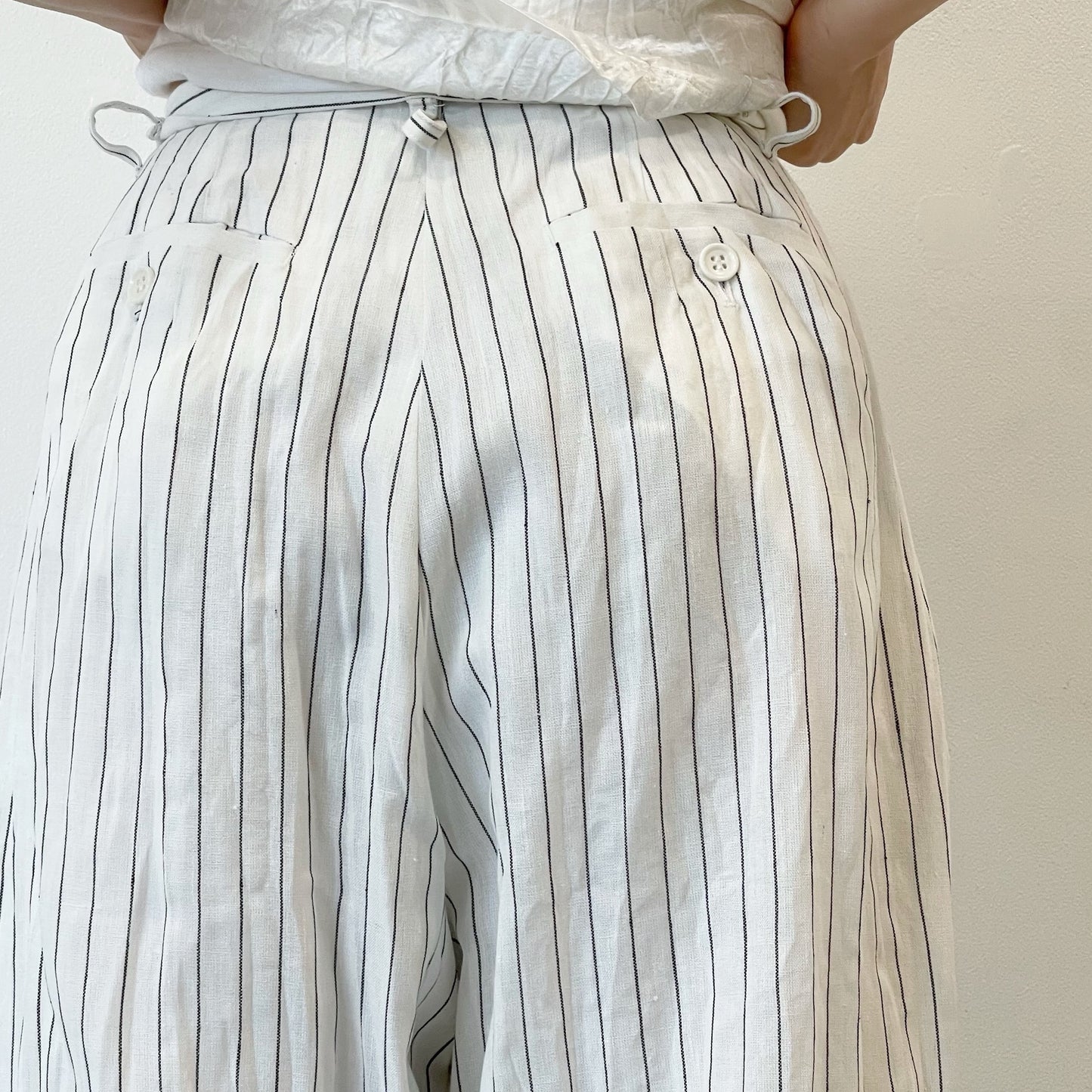 fulled pants / stripe / ウォッシュ加工パンツ