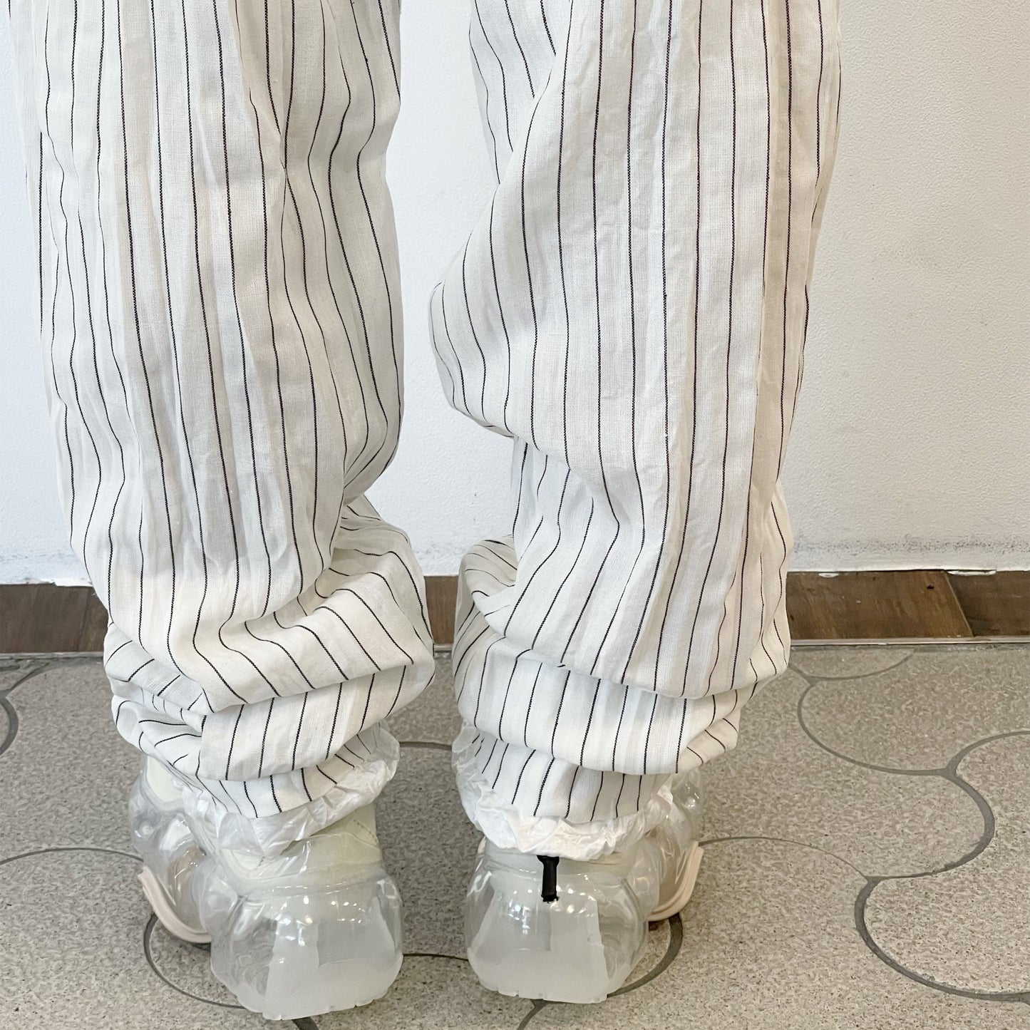 fulled pants / stripe / ウォッシュ加工パンツ