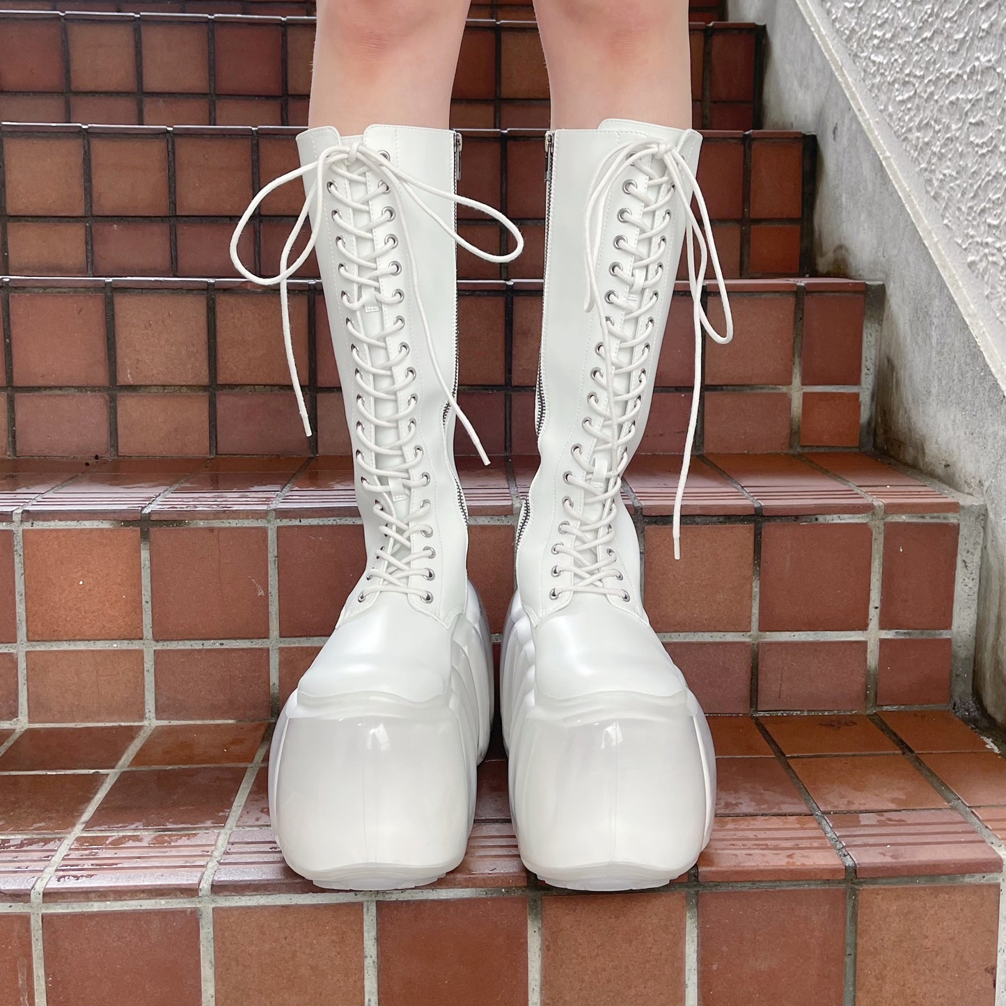 HIGH BUBBLE 18HOLE BOOTS / WHITE / MIKIOSAKABEブーツ