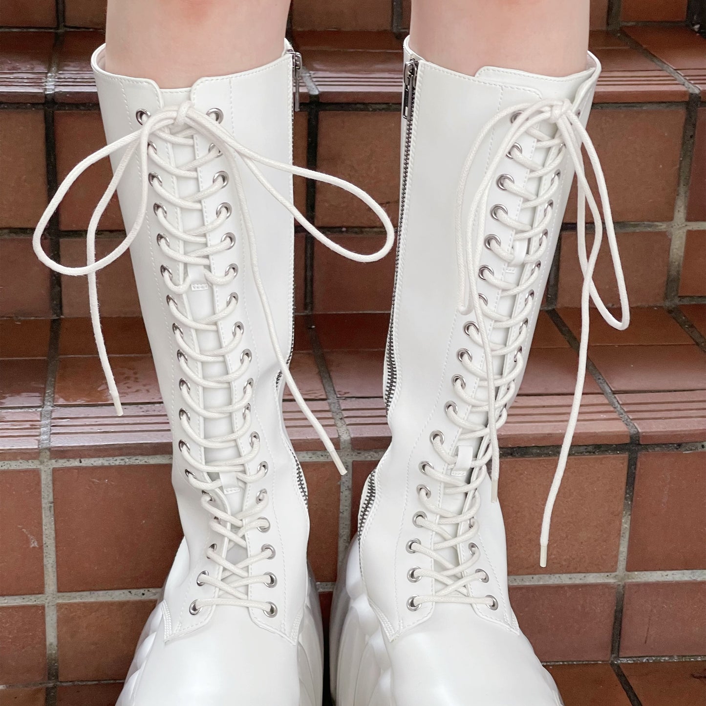 HIGH BUBBLE 18HOLE BOOTS / WHITE / MIKIOSAKABEブーツ