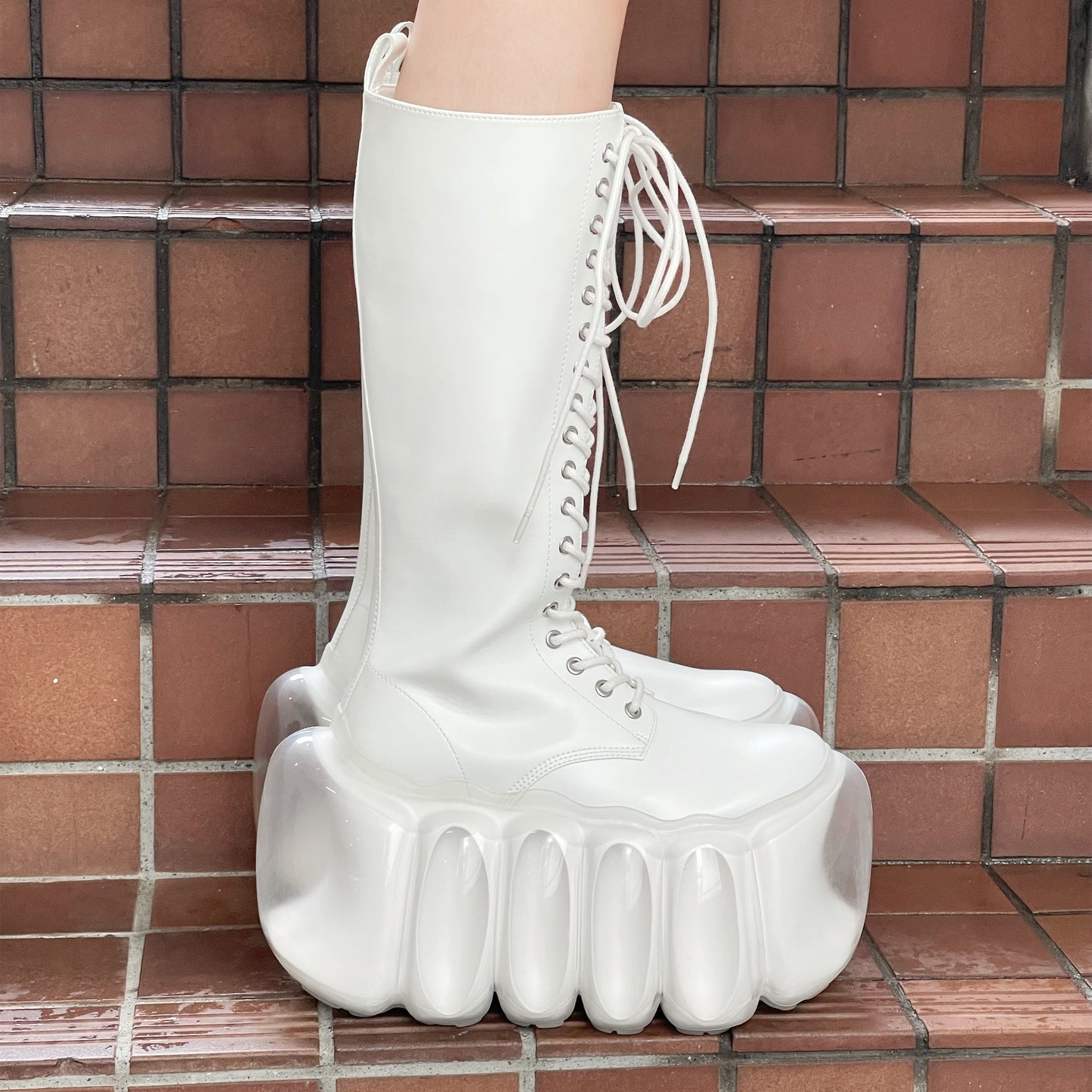 HIGH BUBBLE 18HOLE BOOTS / WHITE / MIKIOSAKABEブーツ