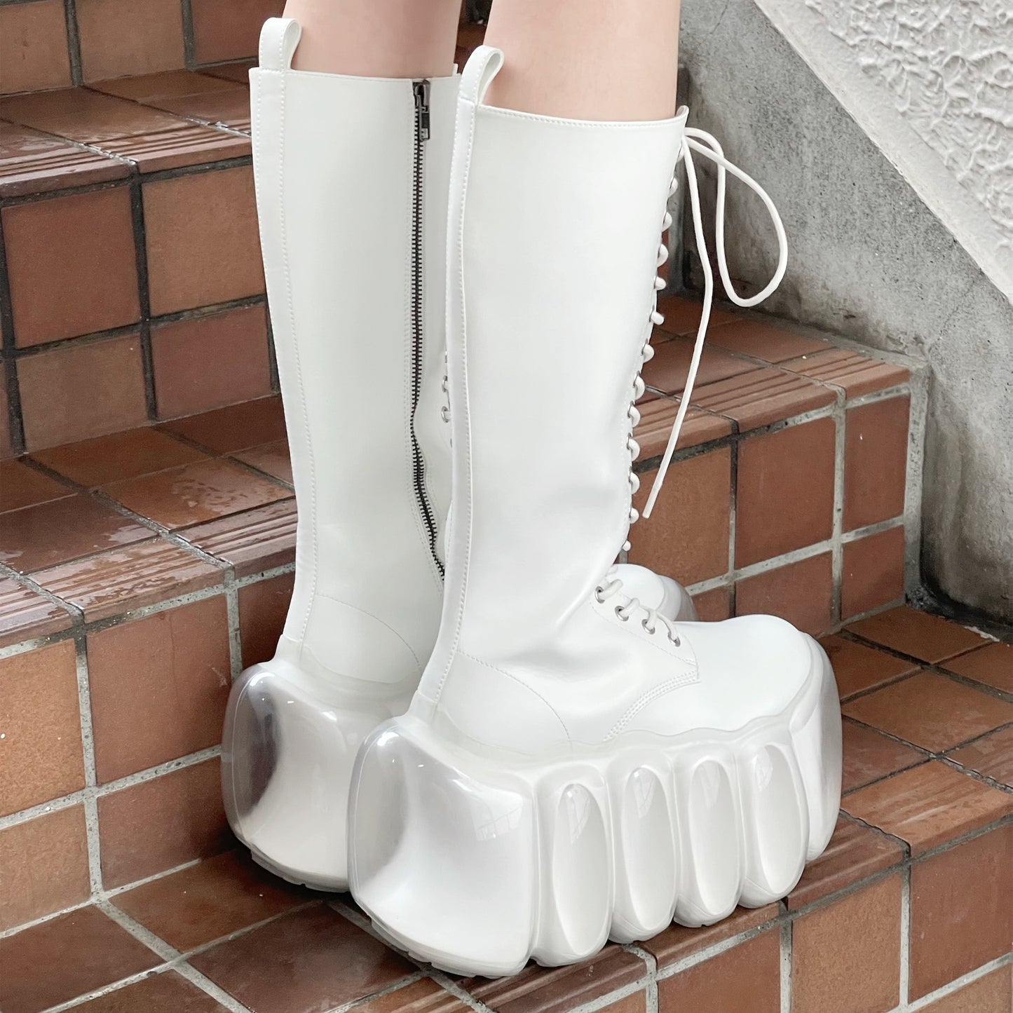 HIGH BUBBLE 18HOLE BOOTS / WHITE / MIKIOSAKABEブーツ
