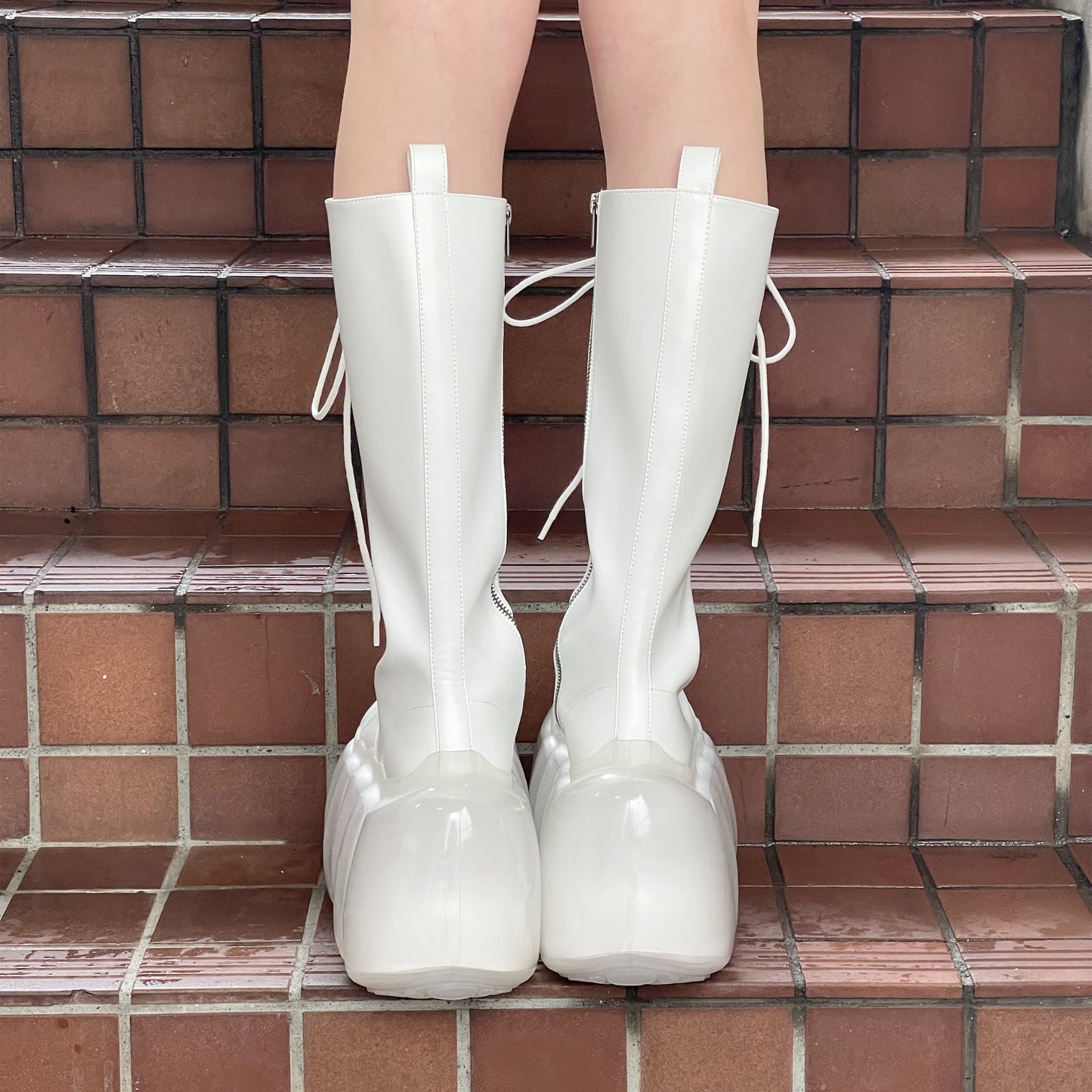 HIGH BUBBLE 18HOLE BOOTS / WHITE / MIKIOSAKABEブーツ