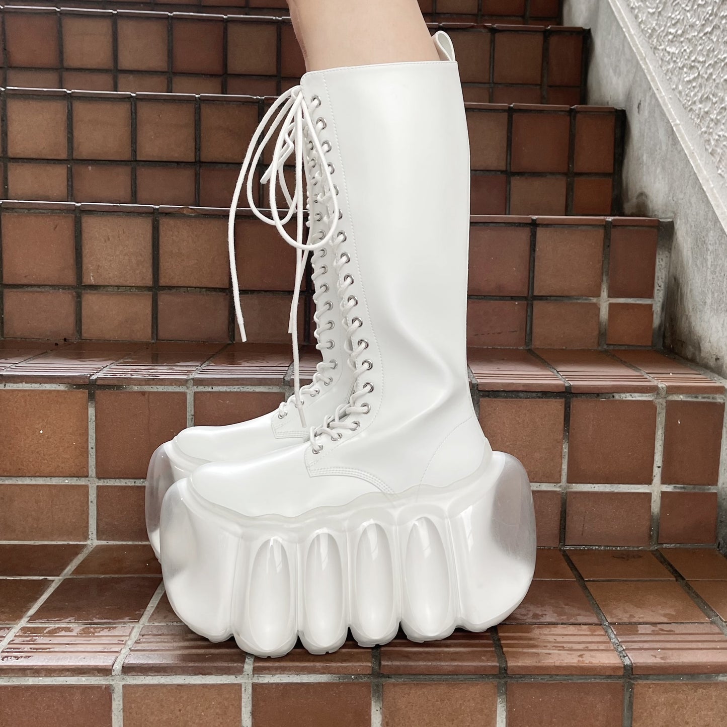 HIGH BUBBLE 18HOLE BOOTS / WHITE / MIKIOSAKABEブーツ