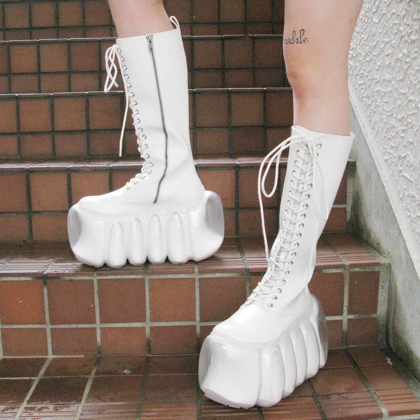 HIGH BUBBLE 18HOLE BOOTS / WHITE / MIKIOSAKABEブーツ