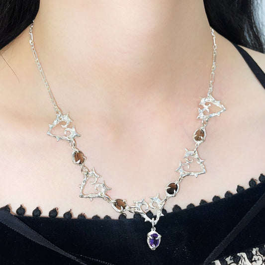 IN LIGHT&IN DARK / Ametyst&Smoky Quartz / ネックレス