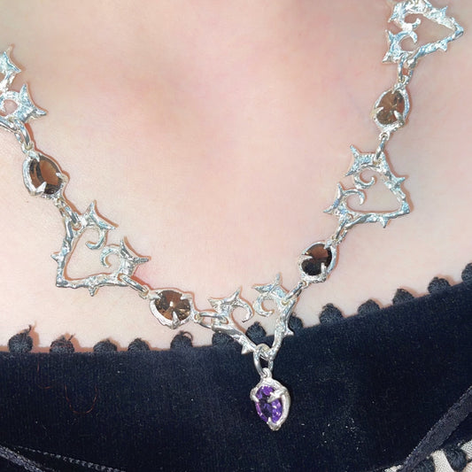 IN LIGHT&IN DARK / Ametyst&Smoky Quartz / ネックレス