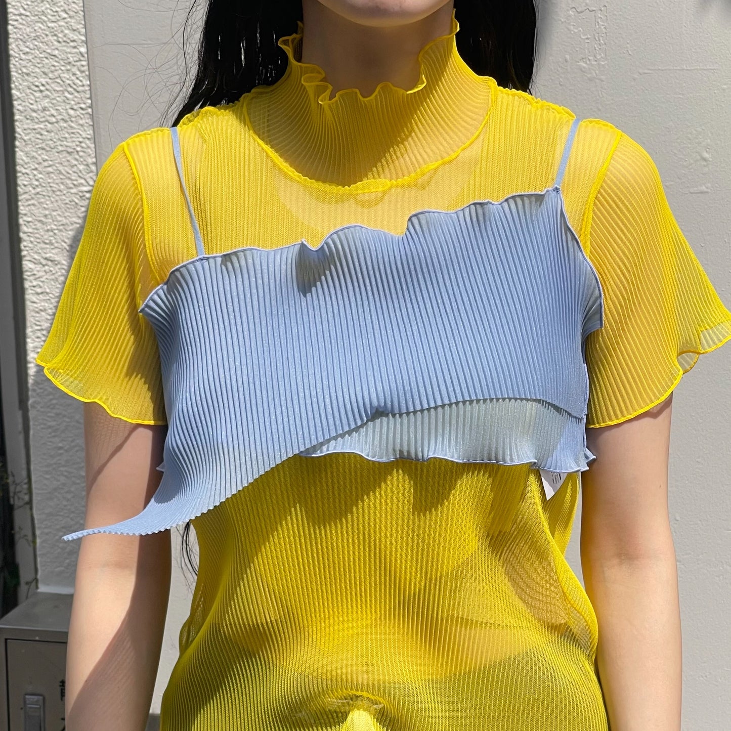 TODO WAVE SHEER CAMISOLE / BLUE / プリーツウェーブシアーキャミソール