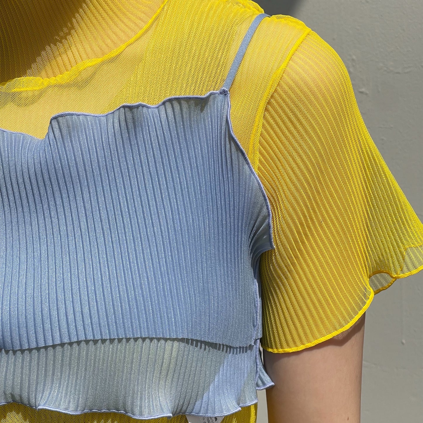 TODO WAVE SHEER CAMISOLE / BLUE / プリーツウェーブシアーキャミソール