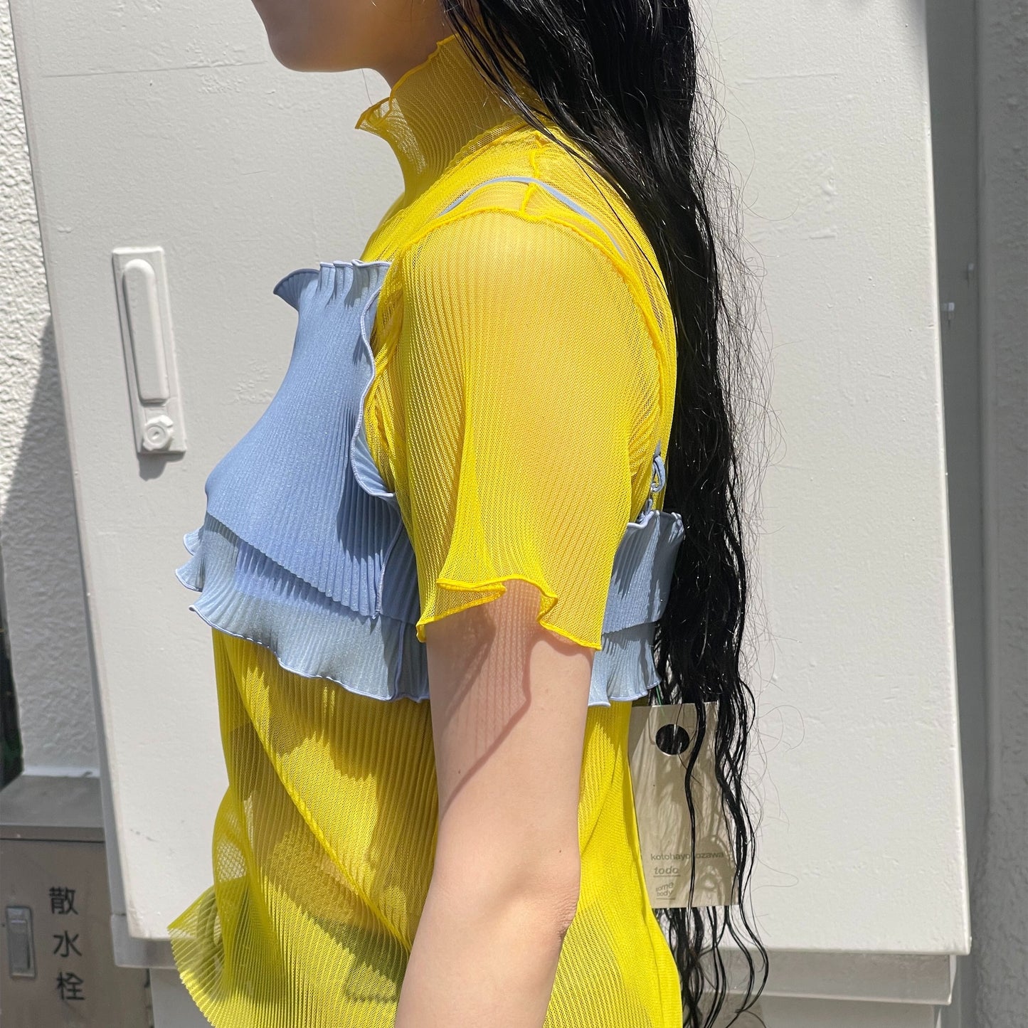 TODO WAVE SHEER CAMISOLE / BLUE / プリーツウェーブシアーキャミソール